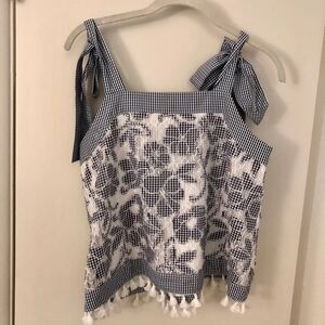 JOA Floral / Gingham Top